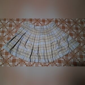 Forever 21 Cream and Tan Skater Skirt